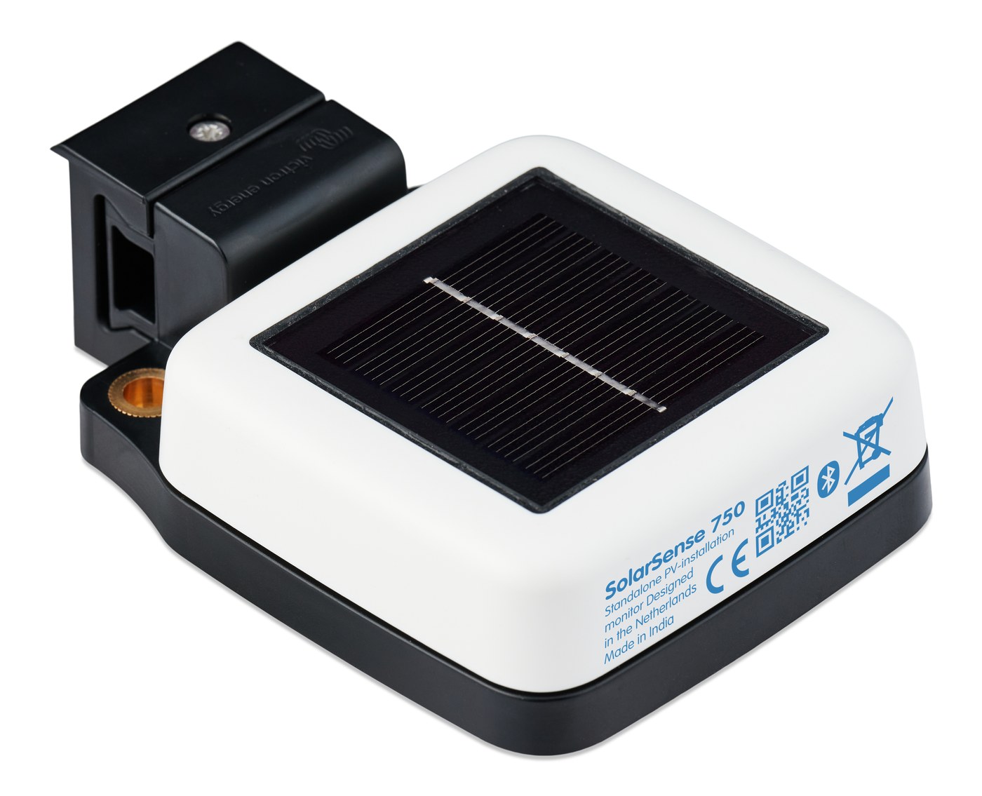 Victron SolarSense 750 wireless PV monitoring sensor with its mounting bracket