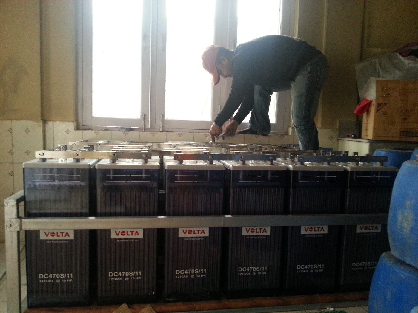 Battery bank connection work
